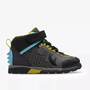 BOYS CLARKS STEGGY 2 TRI GREY COMBI ANKLE BOOTS - Picture 1 of 1