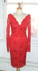 Baylis & Knight Ruby Red Lace Long Sleeve *Sexy* Twist Wiggle Dress  Pin Up