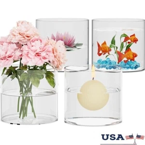 Glas Zylinder Vasen 8er Set Windlicht Kerzenhalter Blume Mittelstücke Deko - Bild 1 von 8