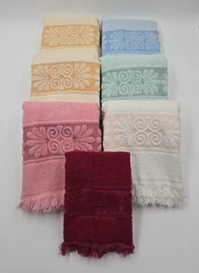 7 Cannon Monticello Santa Cruz Sculpted Towels Fringe MCM 6 Bath & 1 Hand READ - Picture 1 of 10