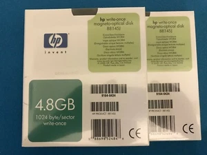 2 discos ópticos magnéticos de escritura única HP 88145J 4,8 GB WORM 1024 b/s 9164-0434 nuevos  - Imagen 1 de 2