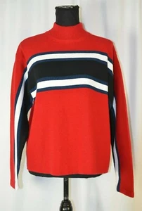 Liz Wear Women's Mock Turtleneck Sweater Size Medium Striped Colorful Casual Fun - Picture 1 of 10