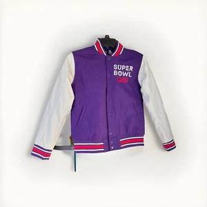 Kids Youth Small Super Bowl LVIII Purple Varsity Jacket Size S 8 NFL Apparel New - Picture 1 of 10