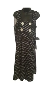 Lennie for Nina Leonard Dress Black & White Polka Dot Pin Up Women's size 14 - Picture 1 of 7