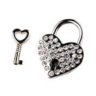 Mini Elegant Shining Rhinestone Lock Key Set for Jewelry Box Diary Book Gift