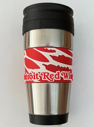NHL Detroit Red Wings Stainless Steel Travel Coffee Mug Cup Tumbler 16 oz Hockey Cover