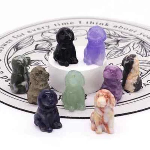 30 mm Mini Edelsteine Hund Statue natürliche Heilung Kristall Tier Karfts Wohnkultur - Bild 1 von 23