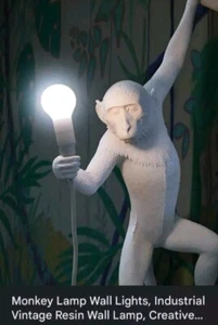 Monkey Wall Lamp Modern Monkey Wall Light Nordic Light Retro Resin Light Fixture - Picture 1 of 1