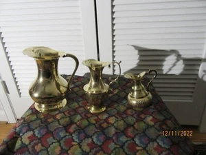 Lote jarras de latón vintage (3) - Imagen 1 de 8