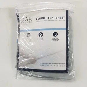 CGK Unlimited Single Soft Comfort Flat Sheet Top Sheet Light Gray Grey Twin XL - Picture 1 of 2