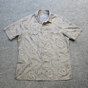 Croft Barrow Shirt Men Size Large Gray Fish Quick Dry Short Sleeve Outdoors Camp - Picture 1 of 10