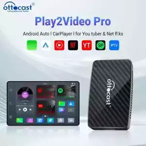 Ottocast Play2Video Pro AIBOX Wireless CarPlay/Android Auto Adapter w/Tiktok+YT - Picture 1 of 7
