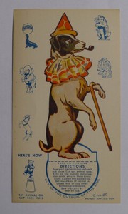 1939 Ice cream cards F51-2 Circus Cup Stands ups Dog