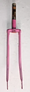 Vintage Rigid Touring Road Bike Fork 27" 1" Threaded 170mm Pink Steel US Shipper - Picture 1 of 19