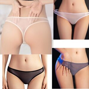 Women Panties Low Rise Briefs Micro Underwear Perspective Thongs Stretchy Mesh