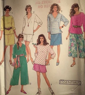 NEW/VINTAGE 1990 'SIMPLICITY' LOOSE TOP SKIRT AND PANTS PATTERN 7115 S -XL - Image 1 of 2