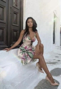 Nuevo Guess Marciano Shangri Bermudas Floral Tropical Exótico Vestido de Verano 0 XS - Imagen 1 de 4