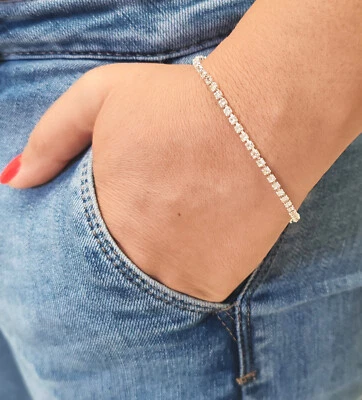 Bracciale Tennis Donna Braccialetto con Strass - Immagine 1 di 3