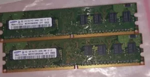 2GB = 2 X 1GB DDR2 1RX8 PC2-6400U DDR2-800MHZ 128X8 8CHIPS 240PIN NON-ECC PC RAM - Picture 1 of 1