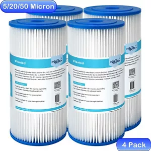 Paquete de 4 filtros de agua de sedimentos plisados de 10"" x 4,5"" para sistema de toda la casa azul grande - Imagen 1 de 13