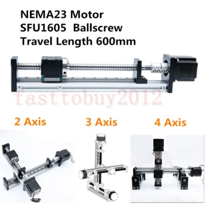 600mm Linear Stage Rail Guide Slide Actuator Ball Screw Motion Nema 23 Motor CNC - Image 1 of 4