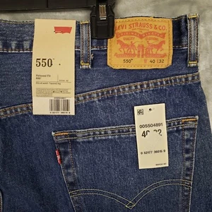 Levi's 550 Men's Blue Relaxed Fit Jeans Size 40x32 100% Cotton NWT - Picture 1 of 9