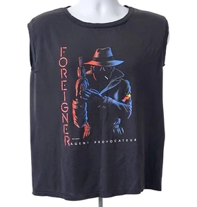 Vintage Foreigner Agent Provocateur 1985 Sleeveless T-Shirt Size Large Black - Picture 1 of 8