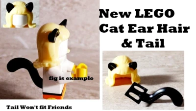 New LEGO Cat Costume Blonde Hair Black Cat Ears Black Tail Kitty Kat Unisex Wig - Image 1 of 2