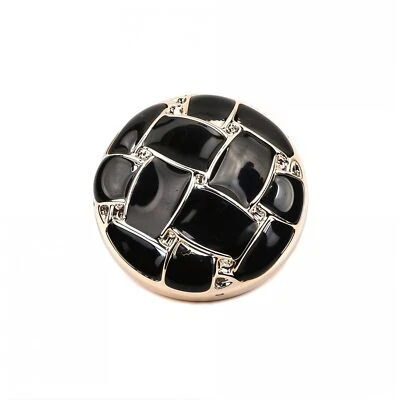 20 PIEZAS Botones de caña redonda negros de 1" con diseño de tejido para costura de abrigo Foto 1 de 4