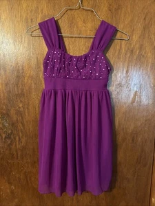 Girls Holiday Addition Dress Purple With Rhinestones Size Medium. C 102 - Picture 1 of 5