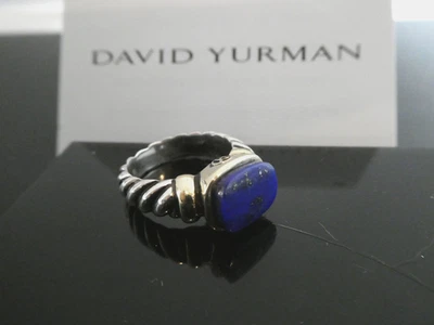 DAVID YURMAN Lapis Lazuli Gemstone Sterling Silver 925 & 14k YG RING Size 5 - Image 1 of 4