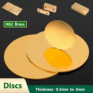H62 Brass Discs Round Plate Metal Solid Sheets Diameter 50mm to 300mm Blanks - Picture 1 of 8
