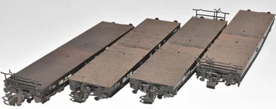 Liliput H0 4 Stück Schwerlastwagen SSym je 6 Achsen der DB in Ep. III Wagenset - Bild 1 von 4