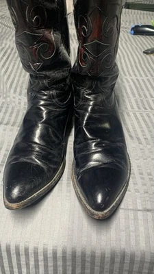 Botas de Vaquero Lucchese Para Hombre Negras Botas de Motociclista Occidentales Hechas a Mano en Texas Talla US 10D Foto 1 de 3
