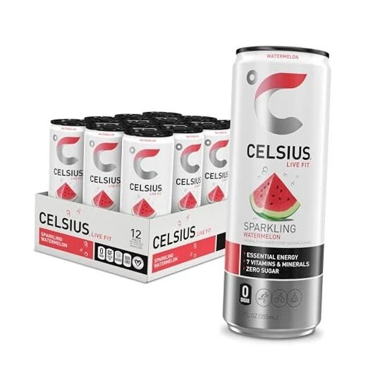  Bebida energética esencial funcional espumosa 12 fl oz (paquete de 12) sandía Foto 1 de 4