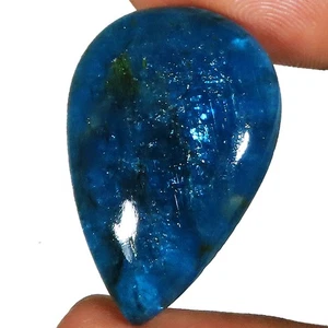 Pera apatite blu non trattata cabochon pietra preziosa sfusa 20x30x5 mm 32,25 cts RT156 - Foto 1 di 7