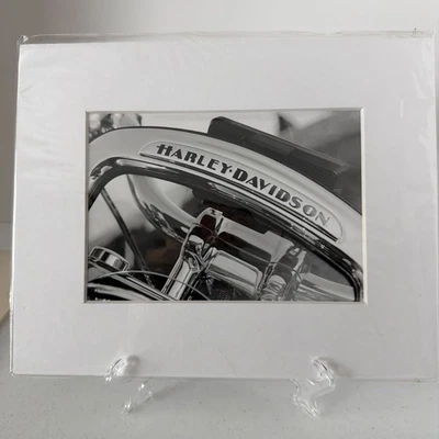Harley Davidson Vintage Black & White Motorcycle Bike Art Print Photograph - Image 1 of 4