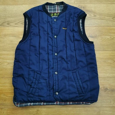 Barbour D345 Bodywarmer Gilet Mens L Large Blue Trekker Quilt Hunting Vest - Image 1 of 4