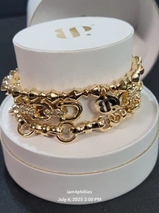 Bomb Party Stacks ST84075- Nowhere I'd Rather Be, Lab Created Stones Gold Plated - Picture 1 of 8