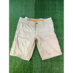 BOSS Hugo Boss Men Casual Flat Front Chino Shorts Tan Khaki Size 34 - Picture 1 of 8