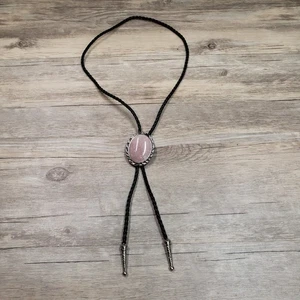 Cravatta Western Bolo rosa quarzo cristallo USA - Foto 1 di 7