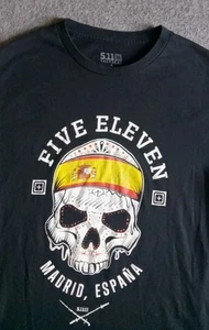 511 Tactical T Shirt Men's S Madrid Spain Skull Black Short Sleeve Military - Foto 1 di 7