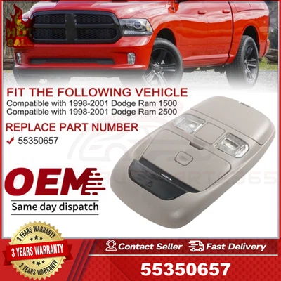 For 1998-2002 Dodge Ram 1500 2500 Overhead Console Dome Light Storage 55350657 - Image 1 of 4