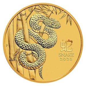 2025 1 oz Australian Gold Lunar Snake Coin BU - Picture 1 of 3