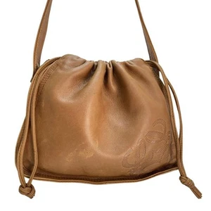 LOEWE braune Schulter Anagramm Nappaleder Kordelzug Damen gebraucht aus Japan - Bild 1 von 14