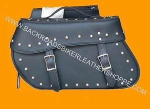 Studded Throw Over Slanted Saddlebag w/quick release buckle – 17x10.5x6.5 in. - Picture 1 of 2