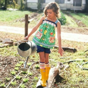 NWT GIRLS 10 SUNNY SATURDAY BUTTON STRAP SLEEVELESS TUNIC TOP Best Day Ever - Picture 1 of 7