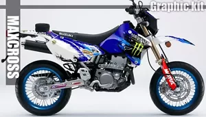 SUZUKI DRZ400S DRZ400SM DRZ400E MAXCROSS GRAPHICS FULL KIT DECALS STICKER MS3 - Foto 1 di 3