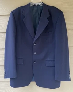Biella Marco Biella Herren 100% Reine Wolle Marineblau Sport Mantel Jacke Größe 44R - Bild 1 von 17