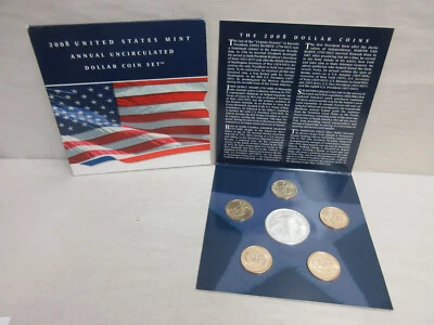 2008 United States Mint Annual Uncirculated Dollar 6-Coin Set US Coins - Image 1 of 4